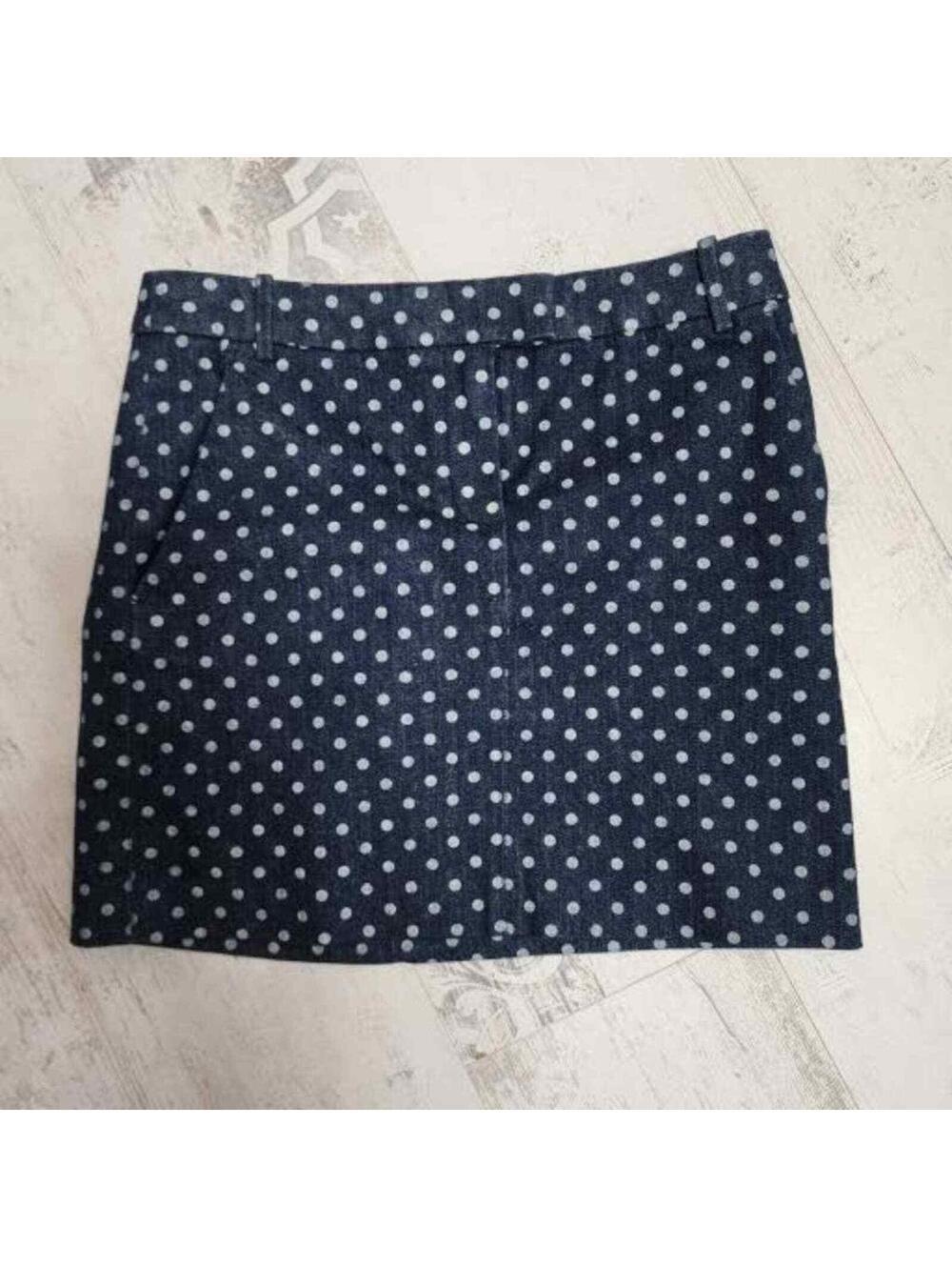 NWOT J Crew denim polka dot skirt 0